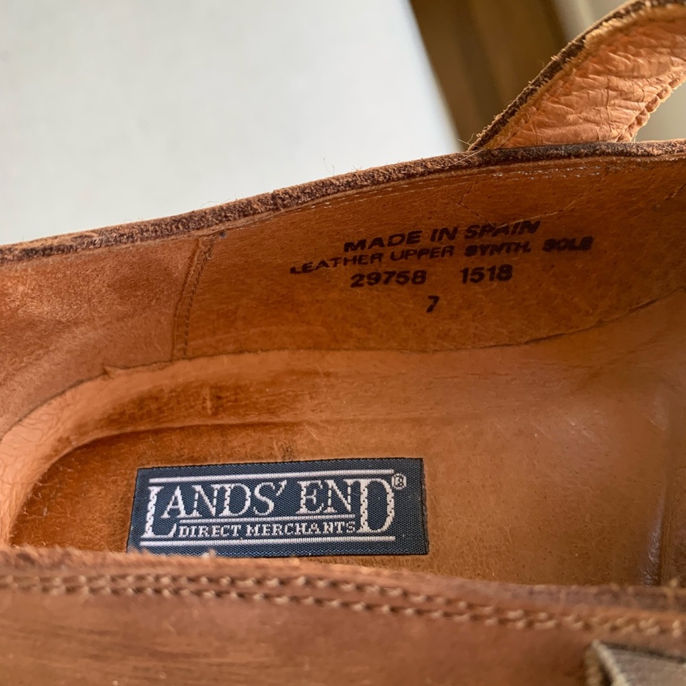 Vintage Lands End made in Spain suede fisherman sandals GUC size 7 - Picture 5 of 5